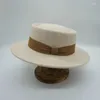 Boinas 202409-pan-beige Grace Winter Avena Color Lana Fieltro Gran Bretaña Cinta clásica Fedoras Cap Hombres Mujeres Ocio Panamá Jazz Sombrero