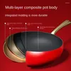 Pans Upgrade Pebble Pot Titanium Uncoated Fryer Large Capacity Long Handle Wok Pan Low Oil Fume Durable Anti Stick Non Paste