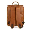 バックパックハイエンド大型A4ビンテージブラウントップグレイン本物のクレイジーホースレザー15.6 '' 14 ''ラップトップ女性男性旅行袋M0026