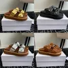 2024 Designer Tippi Gladiator Slipper Sandales Marron Cuir Souple Slide Femme Sandale Plate Mules Summer Beach Sliders