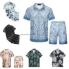 Heren shirts Designer T-shirt set print Hawaii bloemen casual shirt en kort los zijden shirt Tees dames heren tshirt Sandy Beach shorts zomershirt 88 698