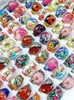 200Pcs 500Pcs Children Ring For Baby Kids Girls Flower Crystal Acrylic Lucite Party Rings Wholesale Mix Jewelry Lot 240226