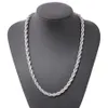 ed Rope Chain Classic Mens Jewelry 18k White Gold Filled Hip Hop Collana di gioielli di moda 24 pollici230z