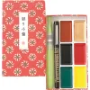 Pens KURETAKE Chinese Painting Watercolor Color 6 Colors Color Pigment Suit Solid Watercolor, With fountain pen and line marker