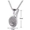 Hip Hop Wolf Tide Tennis Racket Pendant Necklace For Men and Women Sports Fan Fashion Jewelry with Titanium rostfritt stålkedja tillbehör Bijoux grossist