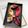 70 cm Silk Feels Square Scarf Femmes Luxury Brand Coup Tie Feme Femelle châle enveloppe Headkerchief Hijab Bandana Echarpe