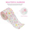 Tissue 2 Rolls of Floral Printed Colored Toilet Papers Flower Pattern Toilet Tissues Decorative Napkins for Home Office Travel