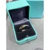 Tiffanyjewelry Ring Designer Luxury Fashion Diamond Ring for Women Finger Anillos Diamond Set Ushaped Lock Ring with V Gold Electrop 8846