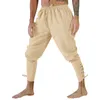 Pantalons pour hommes Pantalons médiévaux pour adultes Bandage de jambe lâche Pantalon Halloween pour homme Couleur unie Cosplay Costume Pantalon de survêtement