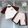 Nouveau bébé survêtements été costume décontracté enfants vêtements de marque taille 90-160 CM épissage conception enfant t-shirt et shorts 24Feb20