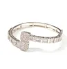 Bracelets Baguette en diamant plaqué or 14 carats, taille d'ouverture, bijoux hip hop en zircone cubique pour hommes et femmes, cadeaux 8788259