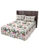 Jupe de lit flamant rose plante tropicale couvre-lit élastique avec taies d'oreiller protecteur housse de matelas ensemble de literie drap