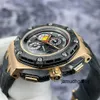 Timepiece Wristwatch Tourbillon Watch AP Wrist Watch Royal Oak Offshore Series 26290RO Limited edition 650 Black Plate Red Needle Date Timing Function Automatic Ma