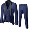 Suits Wedding Eveing Dress 3 Pieces Jacket+Pants+Vest Men Suit Set Slim Fit Tuxedo Male Blazer Customized British Style Bride Clothing