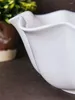 Assiettes Blanc Pur Vaisselle Ensemble Restaurant Ménage De Forme Spéciale En Céramique Lamian Nouilles Bol Grand Bassin À Soupe Irrégulier Os Chine