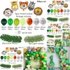 Nowy nowy 109pcs dla dzieci balon girland arch arch zwierzę zwierzęta liście urodzin Banner dżungla safari impreza balon baby shower