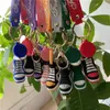 mini basketbal sneaker schoenen sleutelhangers designer riemen 3d stereo sportschoen PVC sleutelhanger hanger autotas rugzak hangers cadeau 9 kleuren