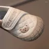 Premiers marcheurs automne bébé chaussures dessin animé ours broderie enfant en bas âge anti-dérapant garçons filles baskets infantile décontracté