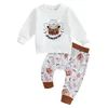 Ensembles de vêtements 2pcs bébé garçons vêtements Halloween ensemble à manches longues col ras du cou lettres imprimées sweat-shirt avec pantalon de survêtement fantôme citrouille automne