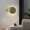 Lampada da parete di design nordico orologio rotondo con luce a led per soggiorno, corridoio, riparo artistico, decorazioni per interni