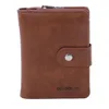 Wallets Men's Magnetic Buckle Clutches Leather Compartment Tri-Fold Business Card Holder Coin Purses