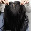 Silk Skin Base Virgin Human Hair Topper för kvinnor med 4 klipp i hår Toupee Wavy Fine Hairpiece Real Scalp Top 240222