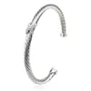 David Yurma smyckesdesigner armband för kvinnor charm armband armband 5mm kabel 8-formad kors full imitation diamant x öppning varm försäljning