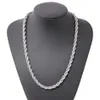 ed Rope Chain Classic Mens Jewelry 18k White Gold Filled Hip Hop Fashion Necklace Jewelry 24 Inches216F