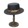 Berets Retro Women Men /Kid Child Wool Feel Fedora Flat Dome Ovel Top Cap Bowler PorkPie Pork-Mor-Hat Wide Leopard Band (54/57 cm