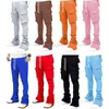 Jeans da uomo Pantaloni cargo taglie forti Design personalizzato Flare Sweat Street Wear Uomini ammucchiati