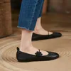 Dress Shoes Slip On Woman Flats Korea Round Toe Loafers Soft Cow Leather Spring Walk Comfortable Driving Daily For All SeasonH24229