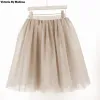 skirt Women Lolita Petticoat falda Mujer saia jupe Secret Fashion Beige Tulle Skirt Vintage Pleated Skirts Custom 7 Layer Plus size