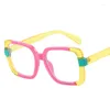 Lunettes de soleil Cadres Vintage Square Lunettes Femmes Mode Coloré Épissage Lunettes Femme Mâle Anti Bleu Lumière Téléphones Lentille Claire