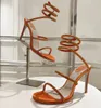 Novo Rene Caovilla Cleo Rhinestone Snake Strass Sandals Sandals de 95 mm