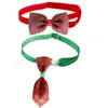 Dog Apparel 1PCS Christmas Plaid Pet Tie Bow Neck Strap Cat Necklace Collar Bows Dogs Accessories