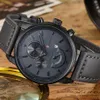 新しいRelogio Masculino Curren Quartz Watch Men Top Brand Luxury Leather Mens Watchesファッションカジュアルスポーツ時計ろう者腕時計Y1261o