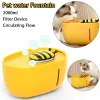 Forniture 2L Dispenser di acqua per animali domestici per cani e gatti Bevitore per interni Dispenser automatico per desktop Ciotola per fontana di acqua per animali domestici Cute Little Bee Forniture per animali domestici