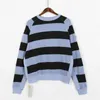 Stripe Sweatshirt Sıradan Erkek Kadın Külot Sweaters