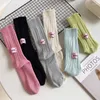Chaussettes coréennes en fil épais tricoté pour femmes, Tube central en coton, étiquette Simple japonaise, hommes, Couples, sport empilés