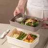Storage Bottles Double Layer Lunch Box Meal Prep Containers 1600ml Stackable 2-In-1 Compartment Insulated Food Container Microwave