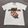 イタリアブランドの快適な色Tシャツぬいぐるみベアレターグラフィックプリントファッション耐久性のあるカップルデザイナーブラックホワイトメンズ女性