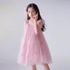 Flickaklänningar Little Girls Summer Dress i 3-8 år Kids Casual Clothes Ruffles paljett Birthday Party Wedding Princess