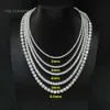 Wuzhou prix usine Hip Hop collier S Sier avec GRA VVS lien cubain 2Mm - 6.5Mm Moissanite chaîne de Tennis bijoux