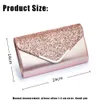 Dames Avondtasje Bruiloft Gouden Pailletten Clutch Portemonnee Keten Schoudertassen Kleine Feesthandtas Met Metalen Handvat