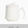 Mugs Supplies Portable Separation Tea White Cup Filter Gift With Creative Home Black Lid Water Mug 1pc Ceramic Office Room