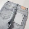 Designer Men's Jeans European och American High Street trendiga varumärke Högkvalitativt brev Tryckt Blue Slim Fit Overdimensionerade leggings
