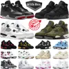 Met Box 4s Bred Reimagined Basketbalschoenen Jumpman 4 Heren Dames Black Cat Medium Olive Red Thunder Pine Green Militaire Black Sail Heren Trainers Outdoor Sneakers