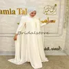 Gorgeous Muslim Wedding Dresses With Cape Elegant Chiffon Boho Turkey Bride Dress Long Sleeve Lace Bohemian Country Arabic Bride Arabic Dubai Robes De Mariee 2024