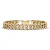 Reyes Gravierbares Tennis-Armband aus 14 Karat Gold mit Moissanit-Moissanit für Damen, Cluster-Design, klassische kubanische Gliederkette, edler Schmuck