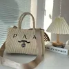 Mode Totes Bag Letter Boodschappentassen Canvas Designer Dames Stro Breien Handtassen Zomer Strand Schoudertassen Grote Casual Tote Handtassen